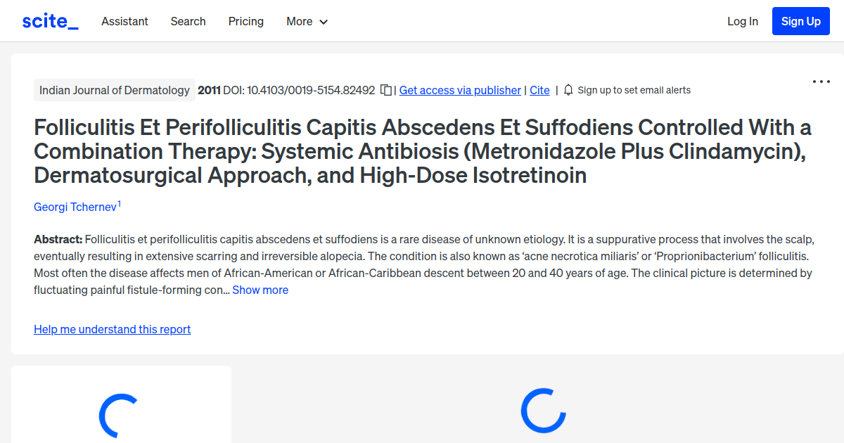 Folliculitis et perifolliculitis capitis abscedens et suffodiens