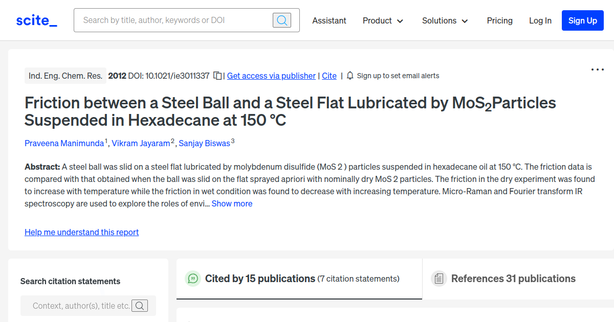 Friction between a Steel Ball and a Steel Flat Lubricated by MoS 2 Particles Suspended in