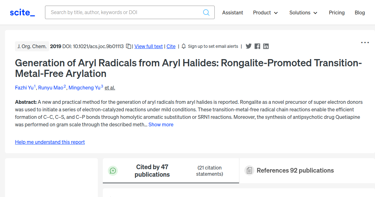 generation-of-aryl-radicals-from-aryl-halides-rongalite-promoted