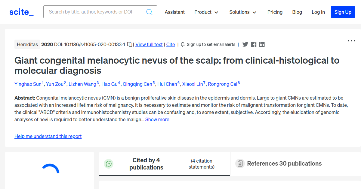 Giant Congenital Melanocytic Nevus Of The Scalp: From Clinical 