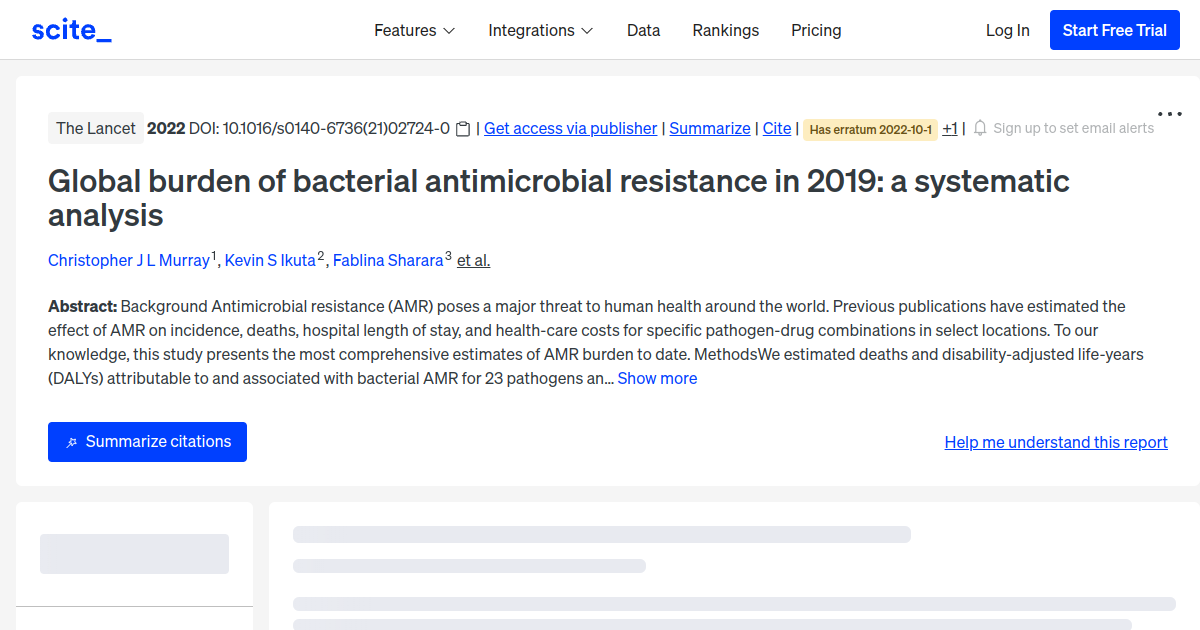 Global burden of bacterial antimicrobial resistance in 2019: a ...