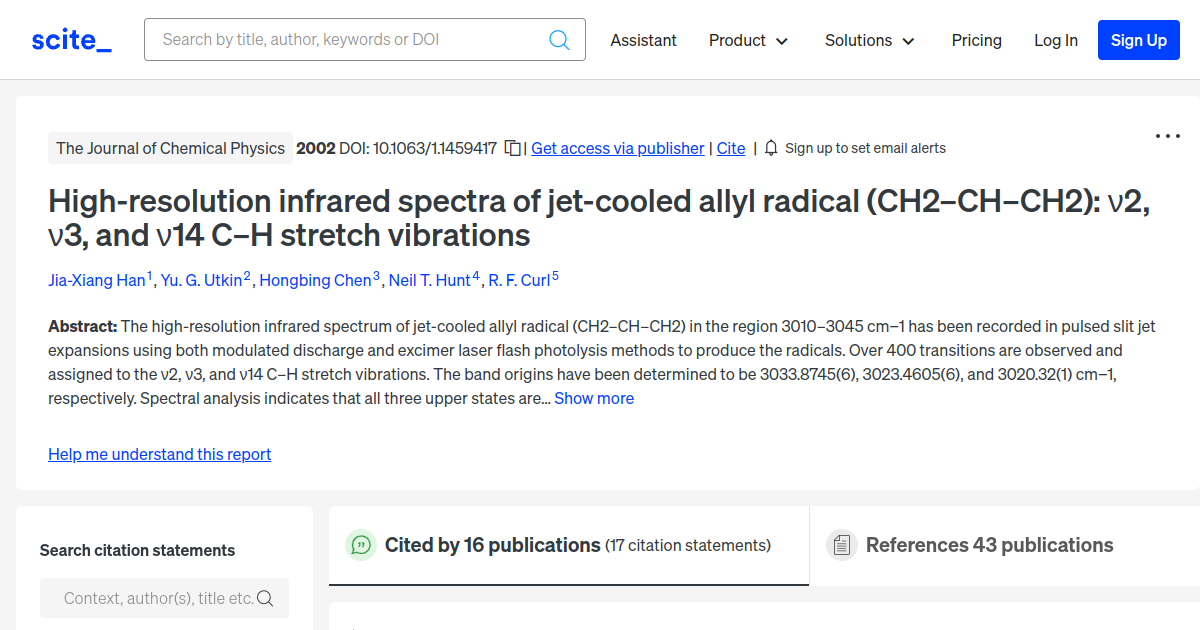 Highresolution infrared spectra of jetcooled allyl radical (CH2CH
