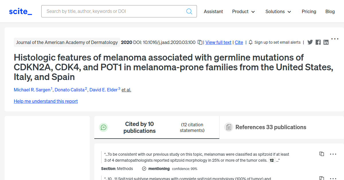 Histologic Features Of Melanoma Associated With Germline Mutations Of