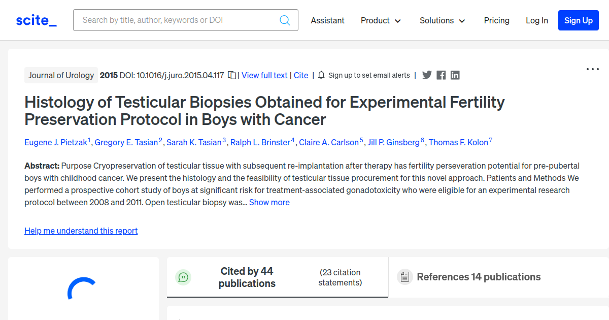 Histology Of Testicular Biopsies Obtained For Experimental Fertility