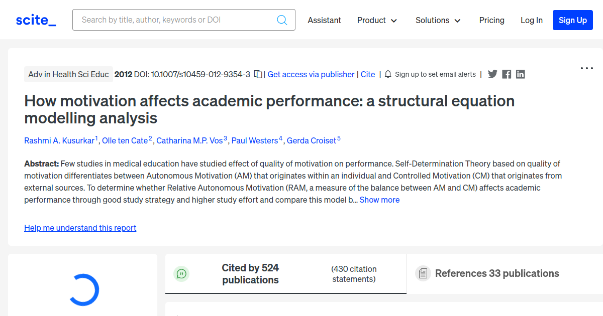 How motivation affects academic performance: a structural equation