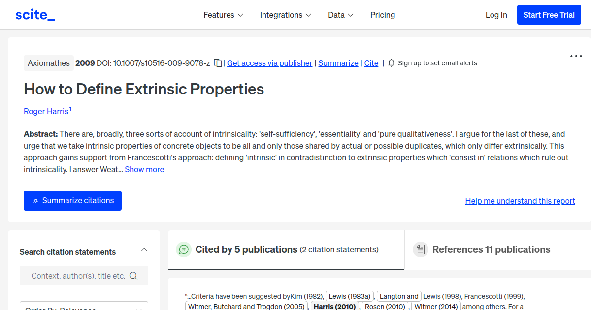 How To Define Extrinsic Properties scite Report 