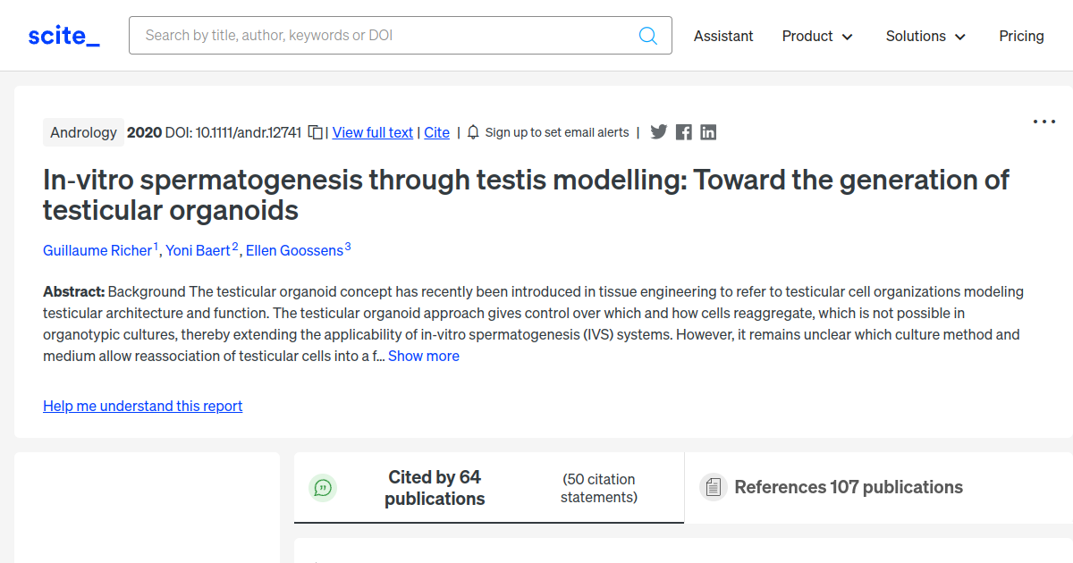 In‐vitro Spermatogenesis Through Testis Modelling Toward The