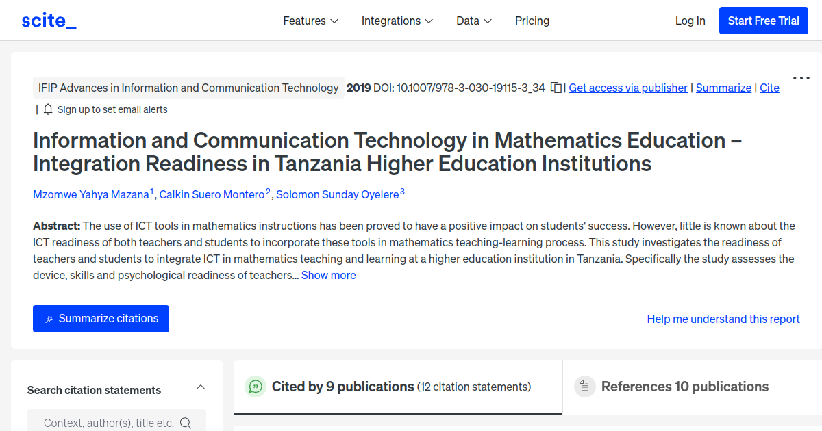 Information And Communication Technology In Mathematics Education