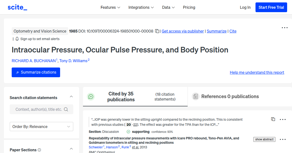 Intraocular Pressure, Ocular Pulse Pressure, and Body Position [scite