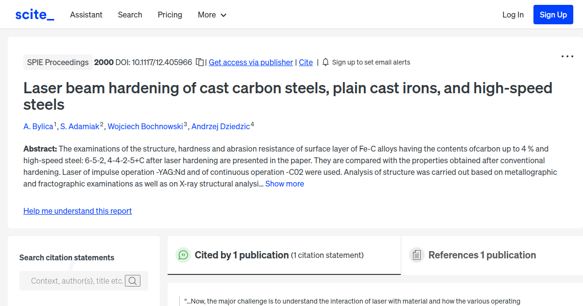 Laser beam hardening of cast carbon steels, plain cast irons, and high