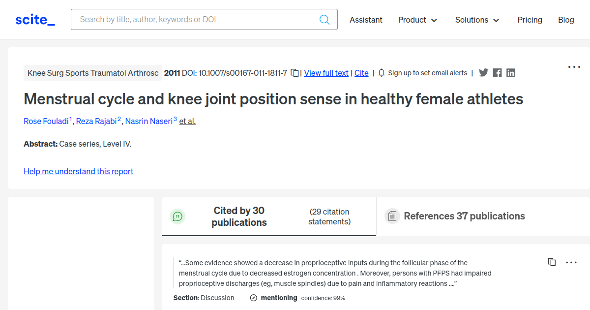 Menstrual Cycle And Knee Joint Position Sense In Healthy Female ...