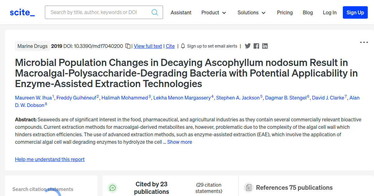 Microbial Population Changes In Decaying Ascophyllum Nodosum Result In 