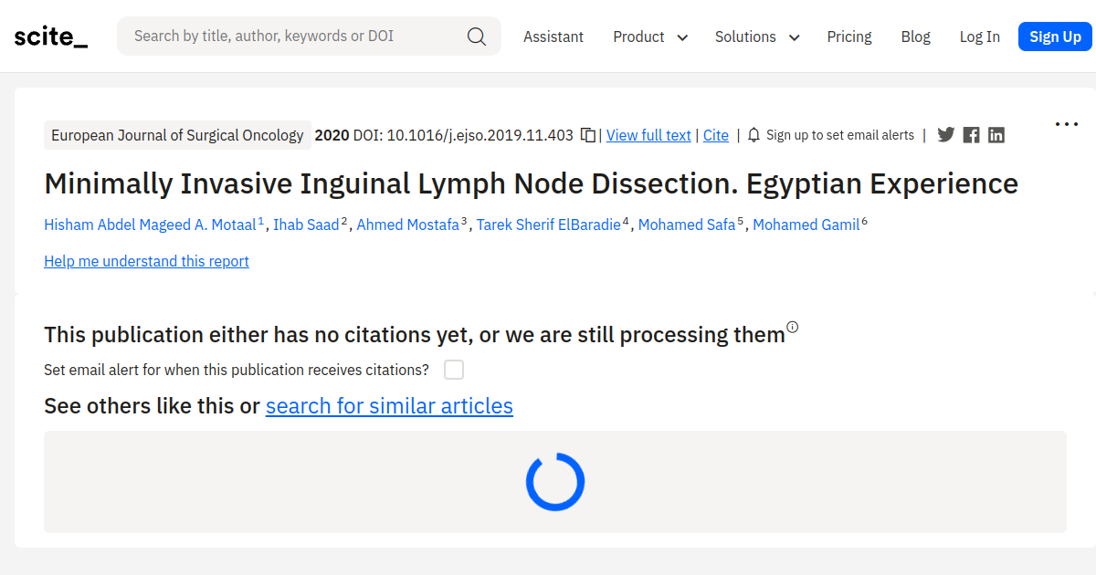 Minimally Invasive Inguinal Lymph Node Dissection Egyptian Experience