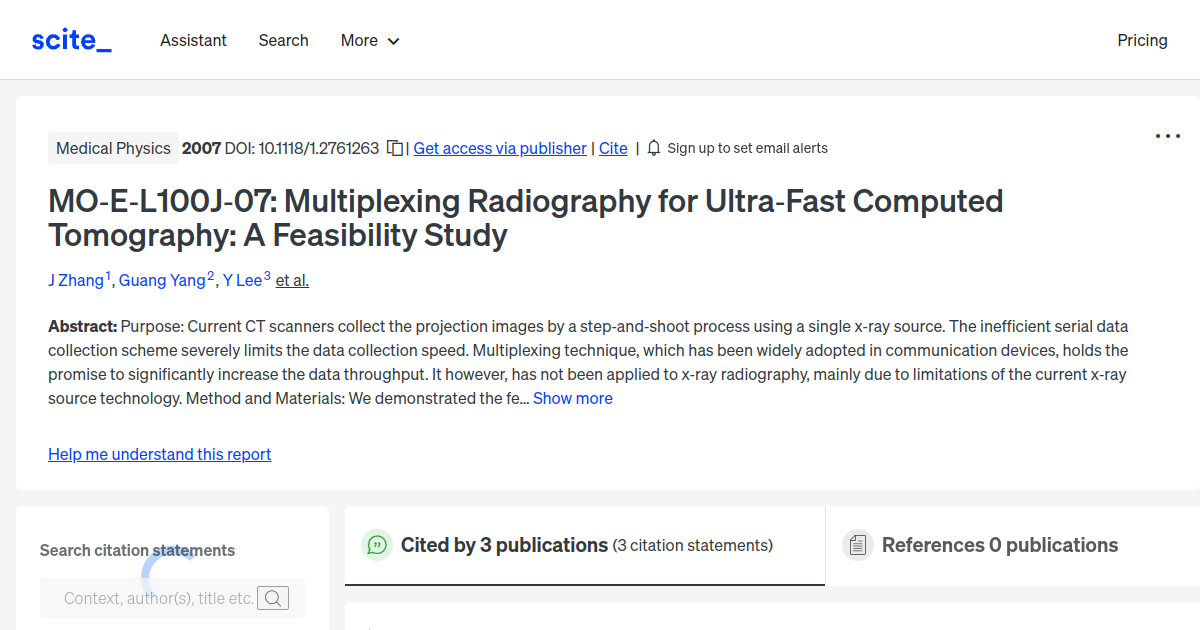 MO‐E‐L100J‐07 Multiplexing Radiography for Ultra‐Fast Computed