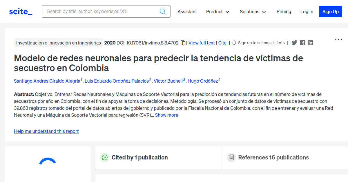 Modelo De Redes Neuronales Para Predecir La Tendencia De Víctimas De