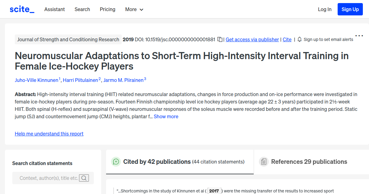 Neuromuscular Adaptations to ShortTerm HighIntensity Interval