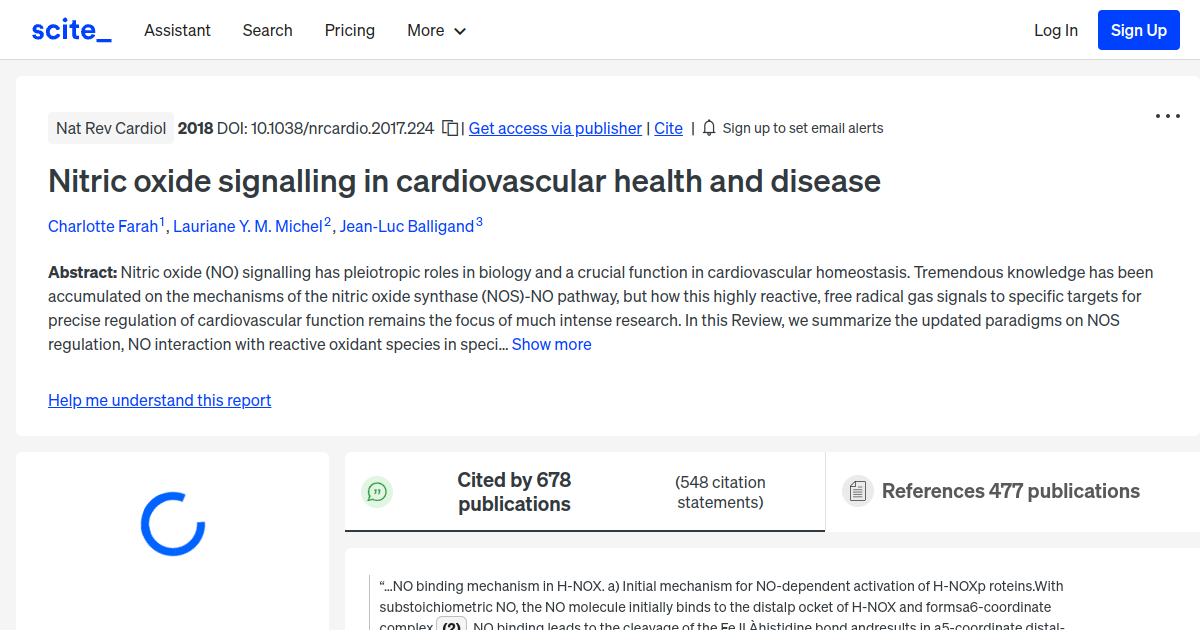 Nitric oxide signalling in cardiovascular health and disease [scite