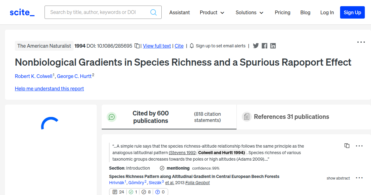 nonbiological-gradients-in-species-richness-and-a-spurious-rapoport-effect-scite-report