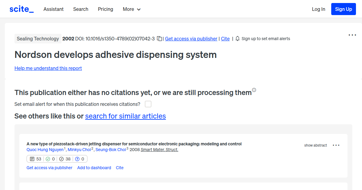 Nordson develops adhesive dispensing system [scite report]