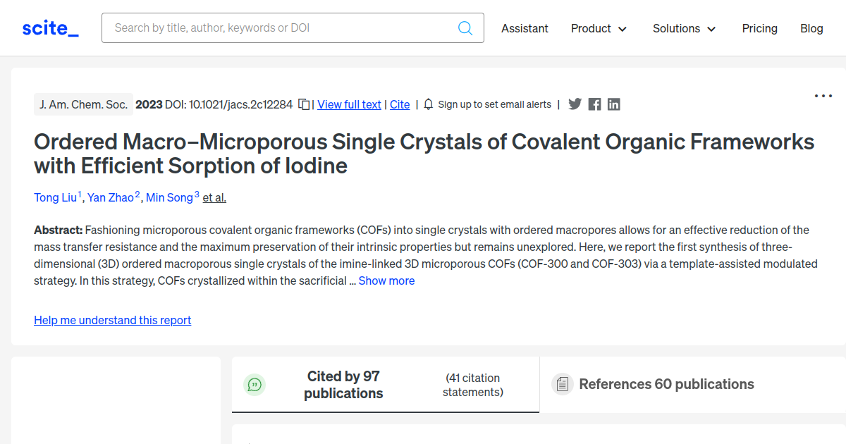 Ordered Macro–Microporous Single Crystals Of Covalent Organic ...