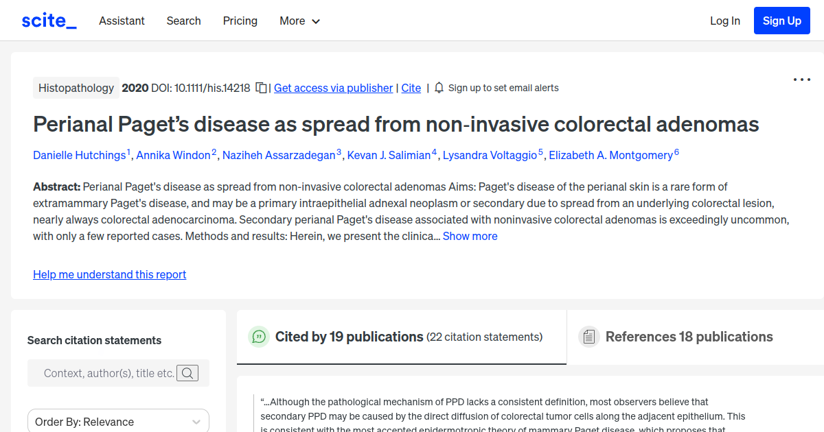 Perianal Paget’s disease as spread from non‐invasive colorectal