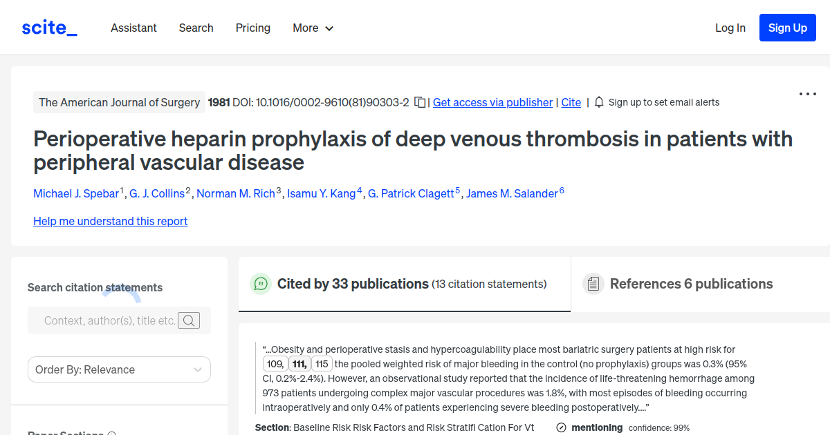 Perioperative heparin prophylaxis of deep venous thrombosis in patients