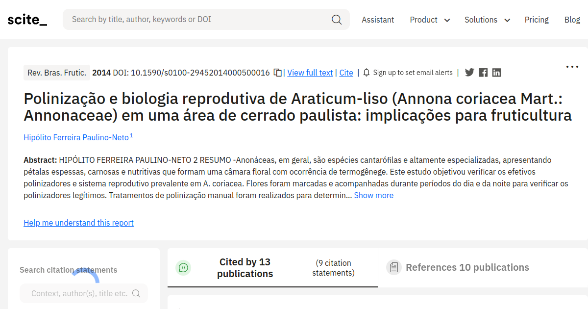 SciELO - Brasil - Polinização e biologia reprodutiva de Araticum-liso  (Annona coriacea Mart.: Annonaceae) em uma área de cerrado paulista:  implicações para fruticultura Polinização e biologia reprodutiva de  Araticum-liso (Annona coriacea Mart.