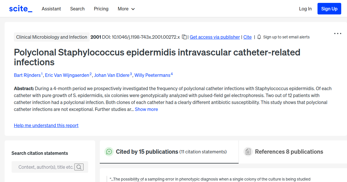 Polyclonal Staphylococcus epidermidis intravascular catheterrelated