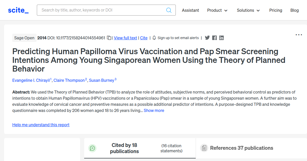 Predicting Human Papilloma Virus Vaccination And Pap Smear Screening 