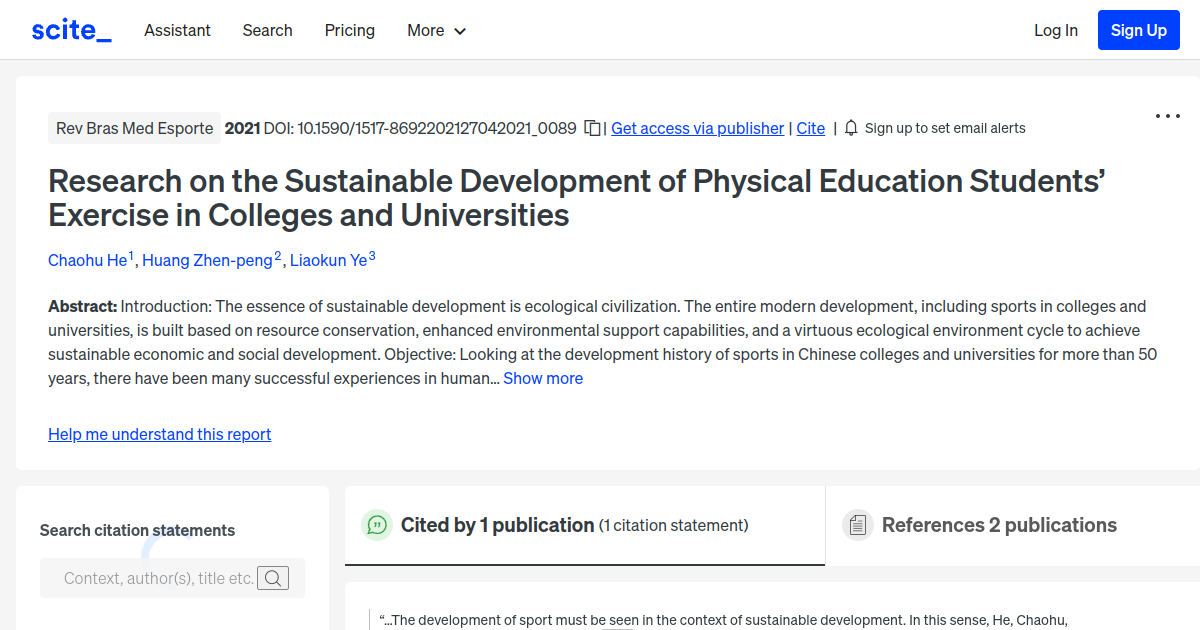 Research on the Sustainable Development of