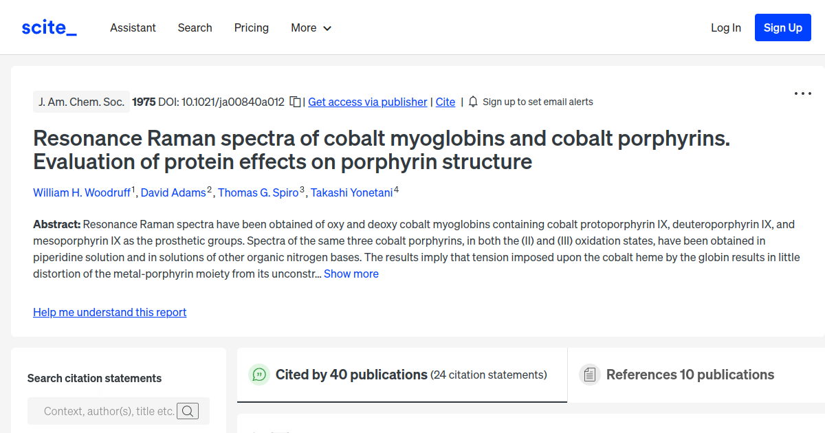 Resonance Raman spectra of cobalt myoglobins and cobalt porphyrins