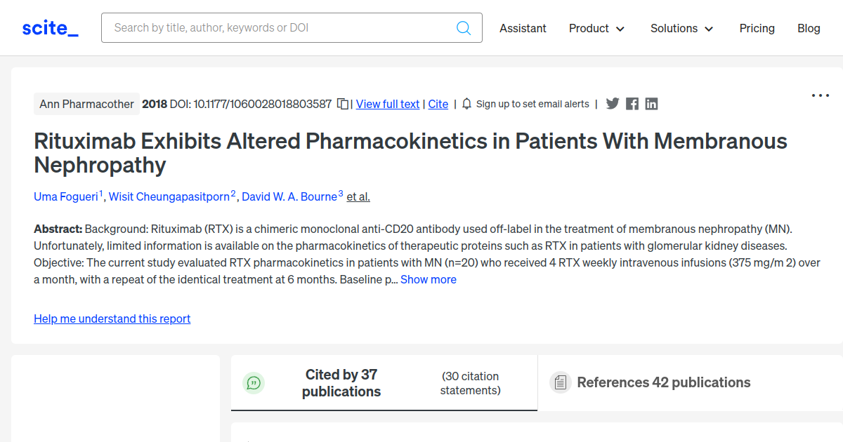 Rituximab Exhibits Altered Pharmacokinetics In Patients With Membranous ...