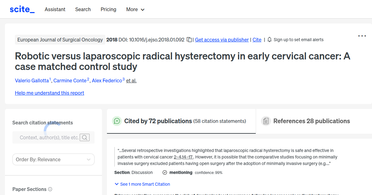 Robotic versus laparoscopic radical hysterectomy in early cervical