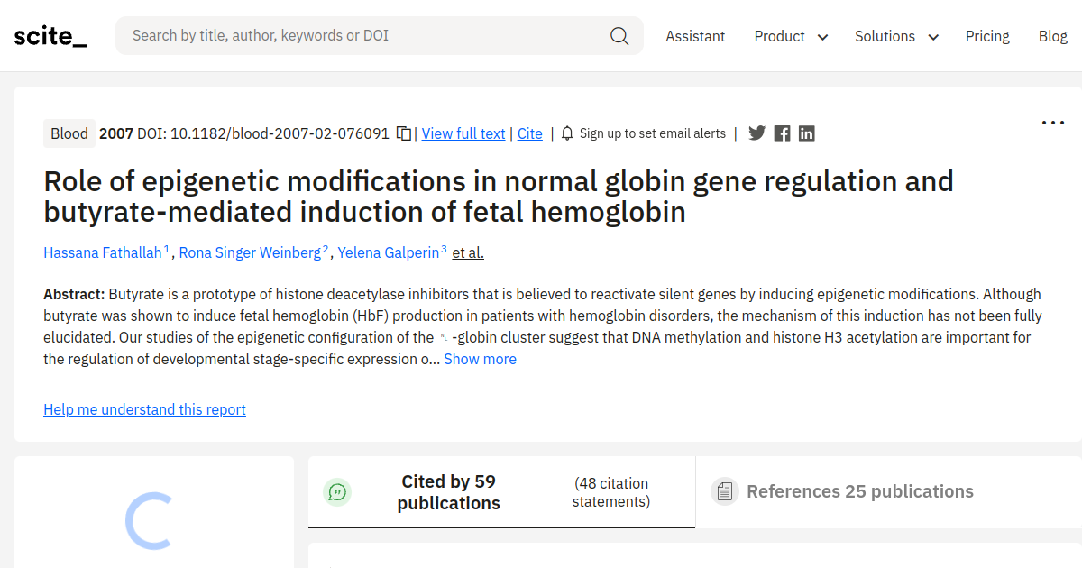 Role of modifications in normal globin gene regulation and