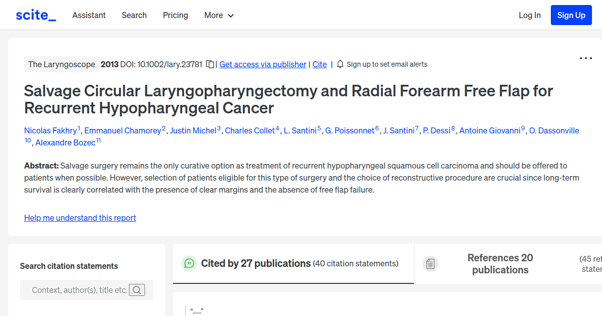 Salvage Circular Laryngopharyngectomy and Radial Forearm Free Flap for