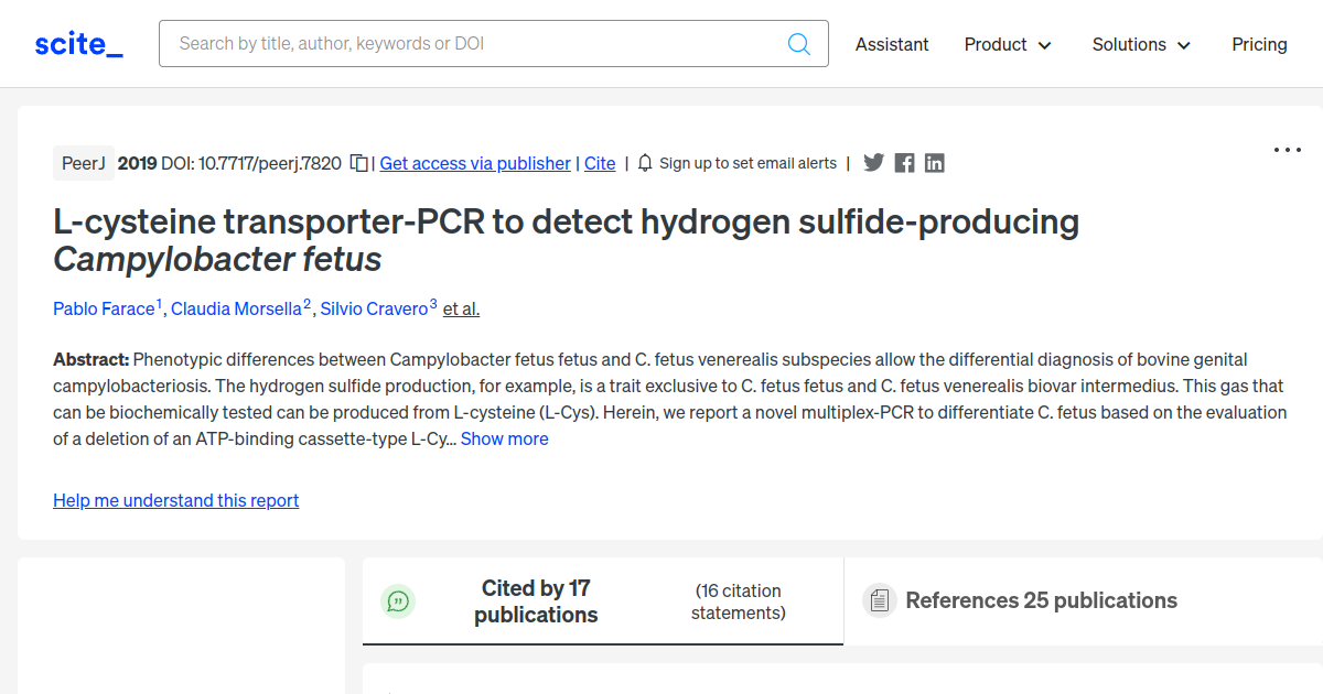 L cysteine transporterPCR to detect hydrogen sulfideproducing