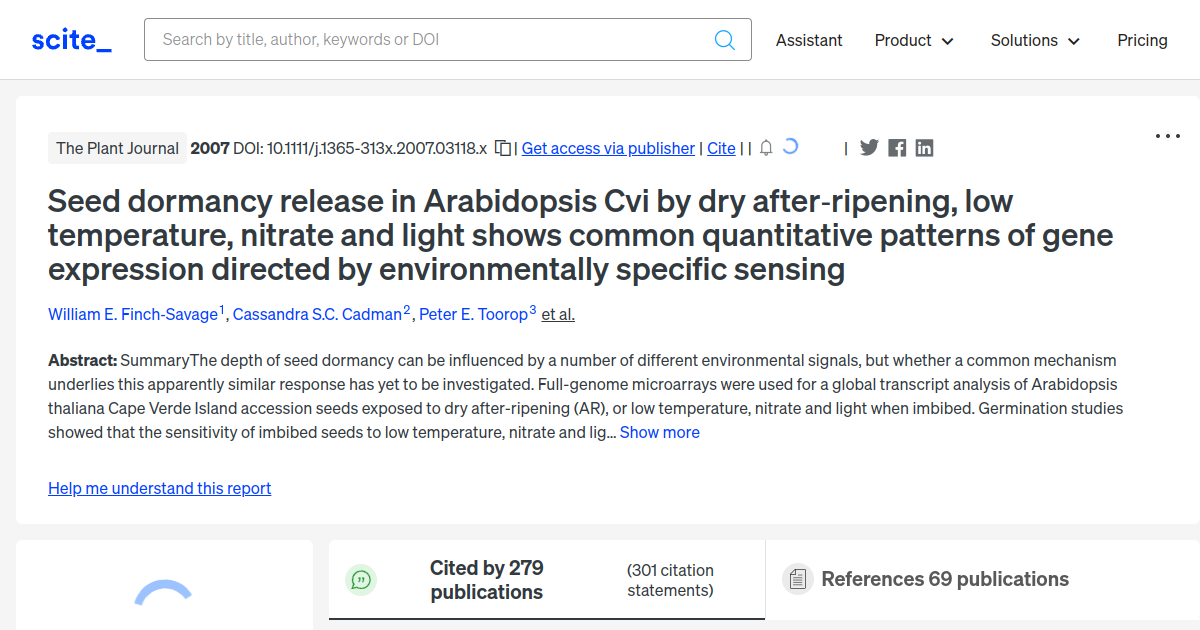 Seed dormancy release in Arabidopsis Cvi by dry after‐ripening, low