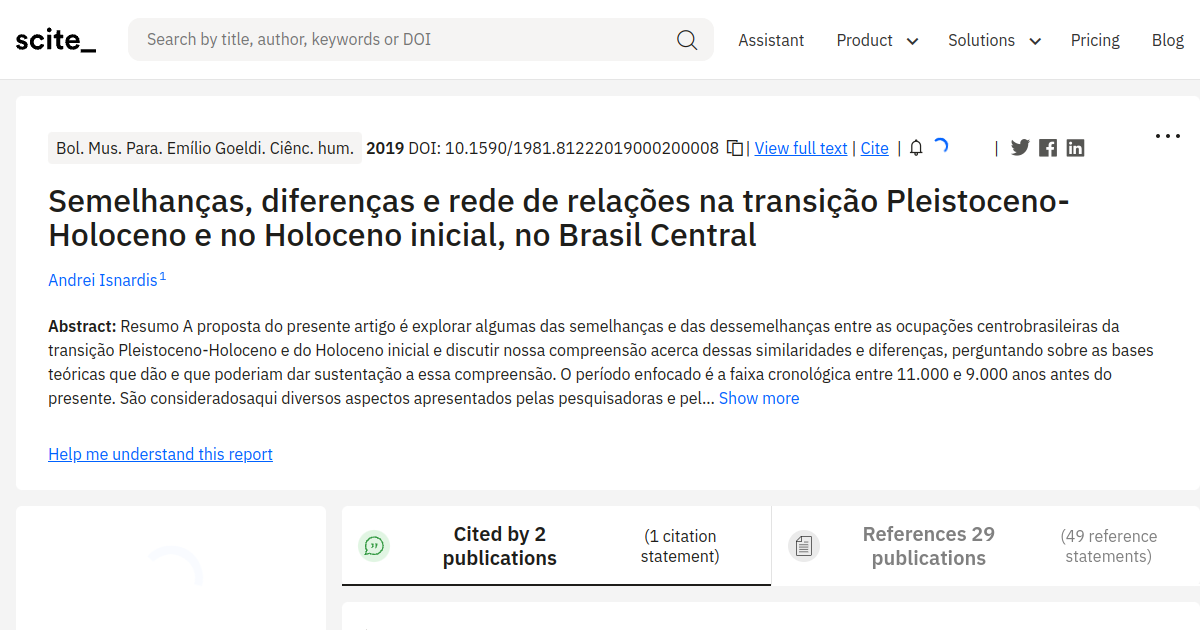 Semelhanças, diferenças e rede de relações na transição  Pleistoceno-Holoceno e no Holoceno inicial, no Brasil Central