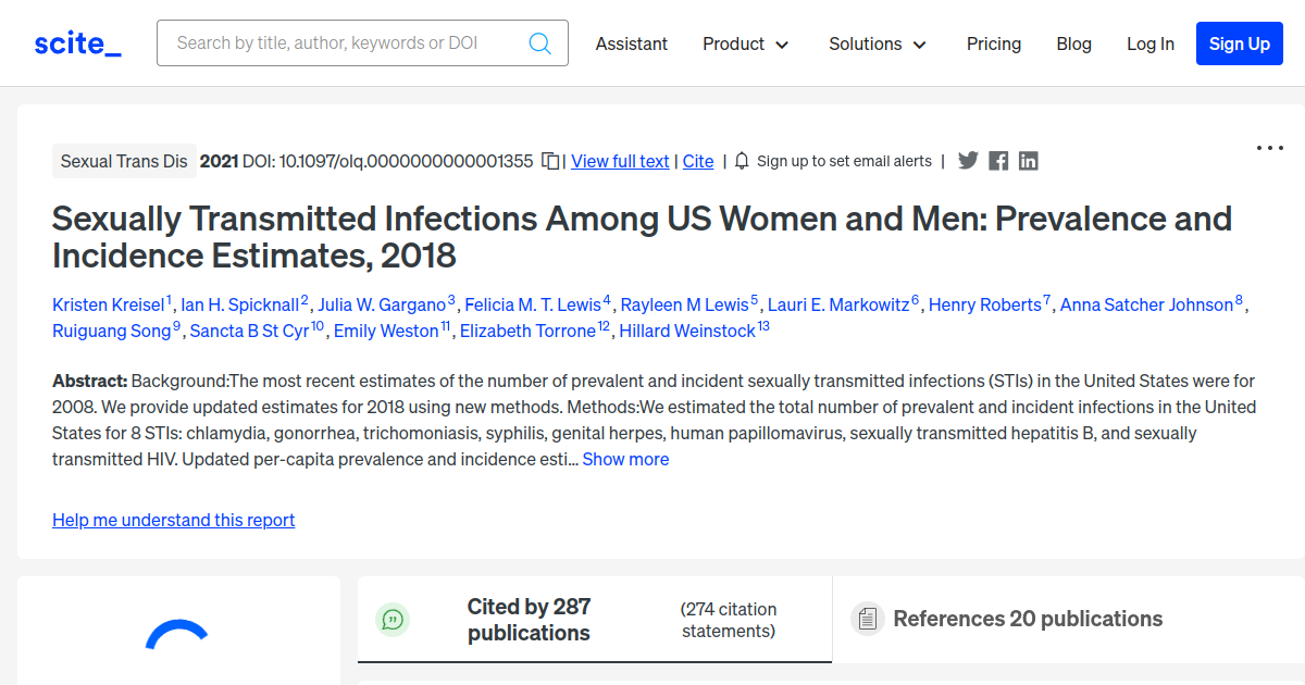 Sexually Transmitted Infections Among Us Women And Men Prevalence And Incidence Estimates 2018 8246