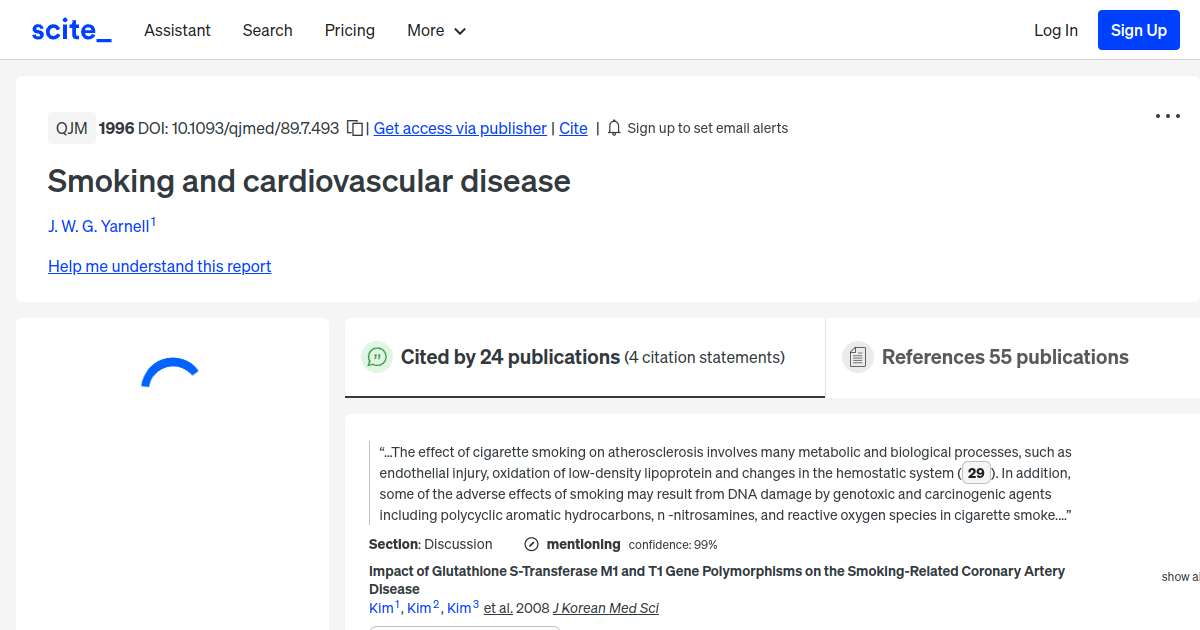 Smoking and cardiovascular disease [scite report]