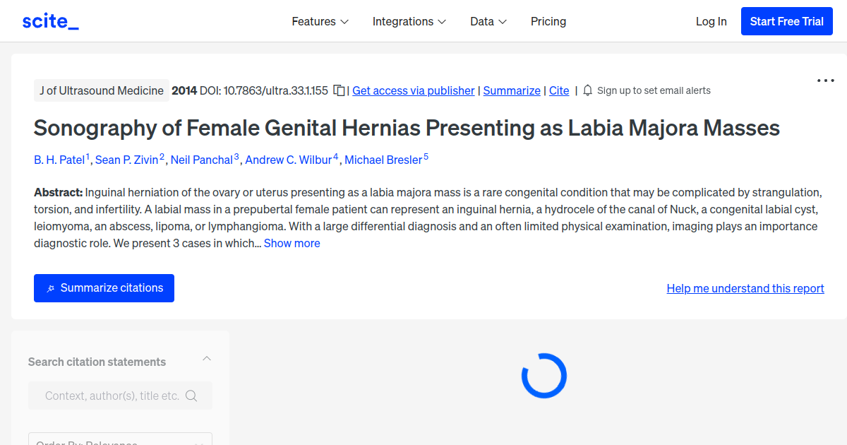 Sonography of Female Genital Hernias Presenting as Labia Majora Masses ...