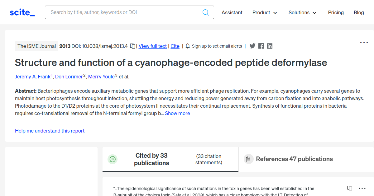 structure-and-function-of-a-cyanophage-encoded-peptide-deformylase