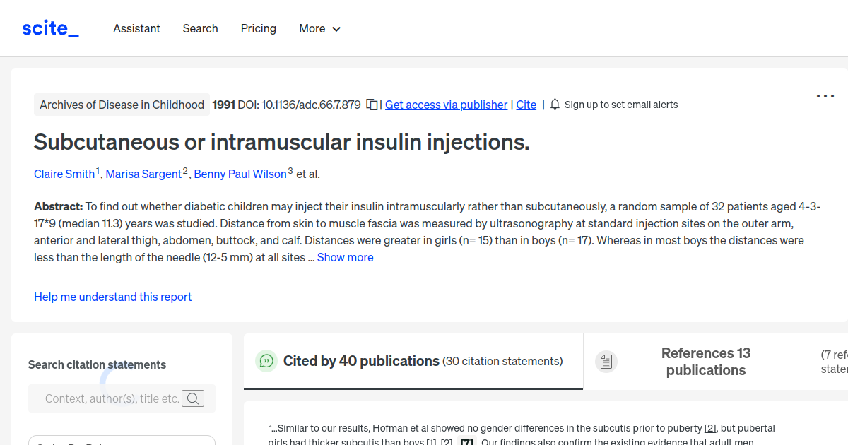 Subcutaneous or intramuscular insulin injections. [scite report]