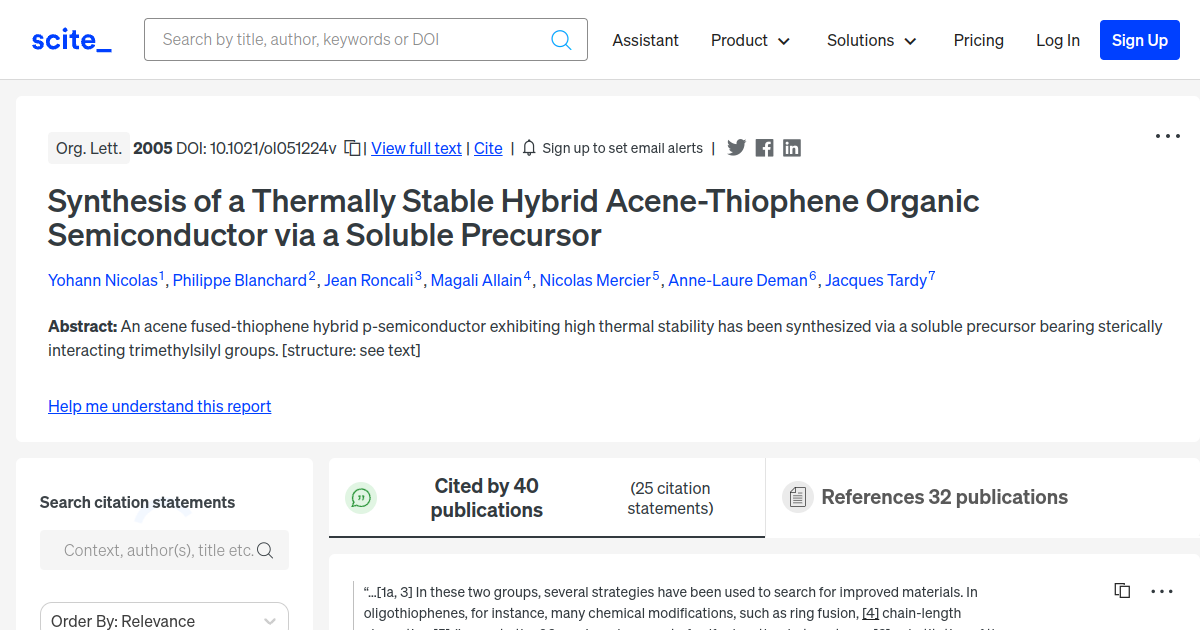 synthesis-of-a-thermally-stable-hybrid-acene-thiophene-organic