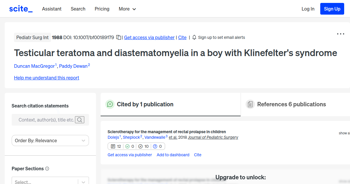 Testicular teratoma and diastematomyelia in a boy with Klinefelter's