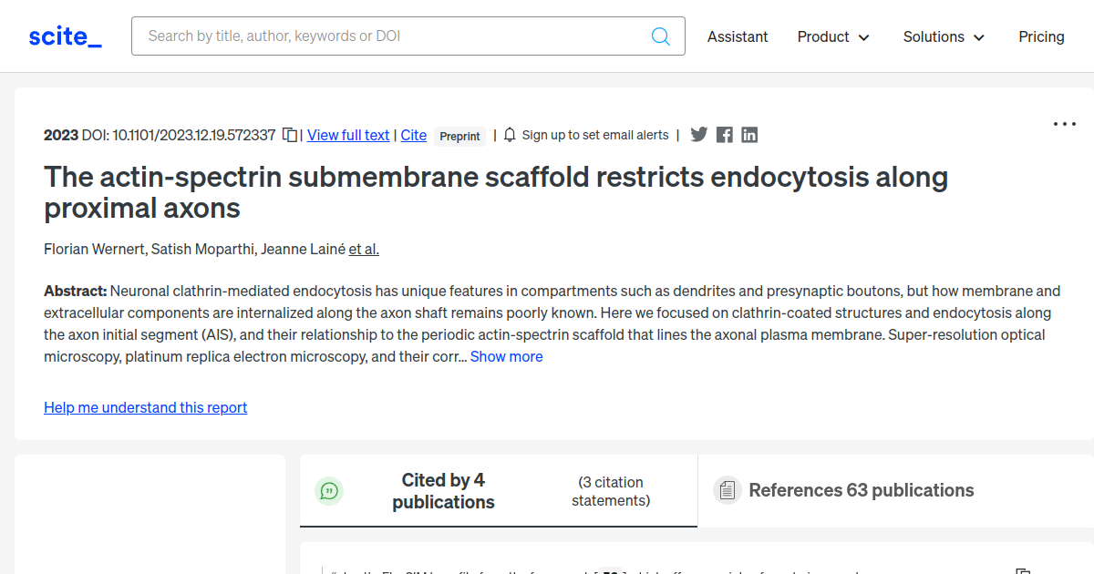 [citation Report] The Actin-spectrin Submembrane Scaffold Restricts 