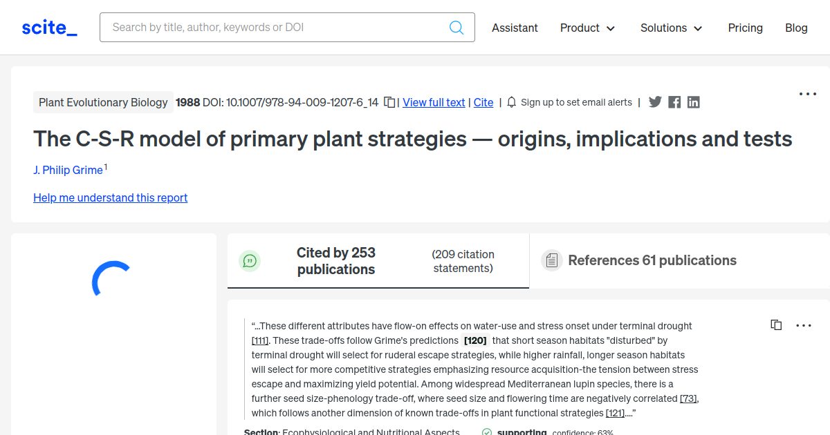 the-c-s-r-model-of-primary-plant-strategies-origins-implications-and-tests-scite-report