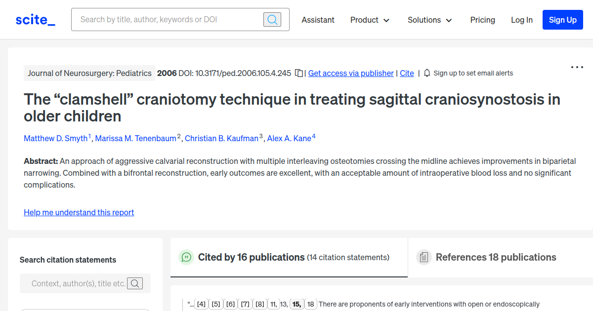 The “clamshell” craniotomy technique in treating sagittal