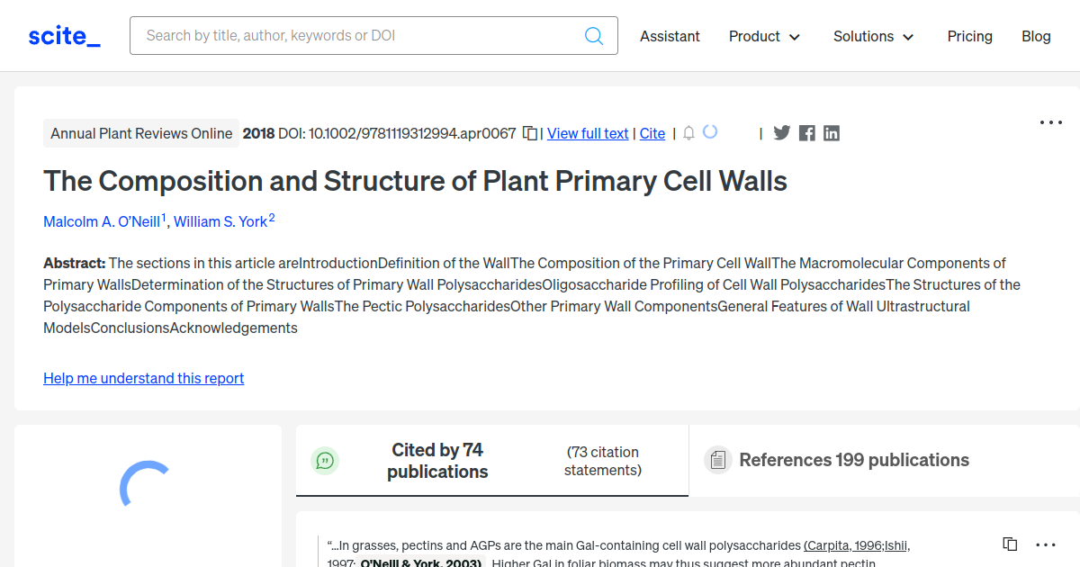 the-composition-and-structure-of-plant-primary-cell-walls-scite-report