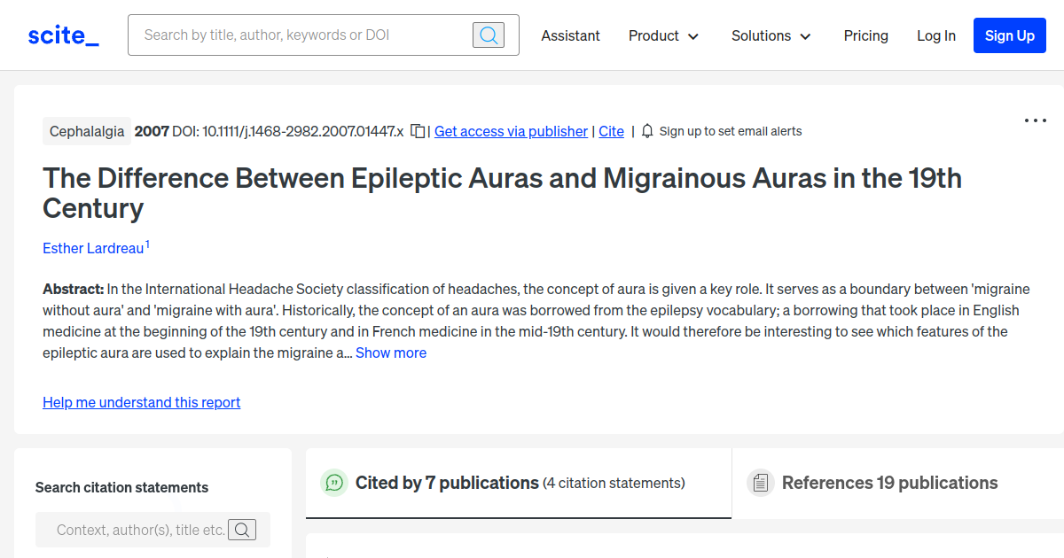 The Difference Between Epileptic Auras and Migrainous Auras in the 19th